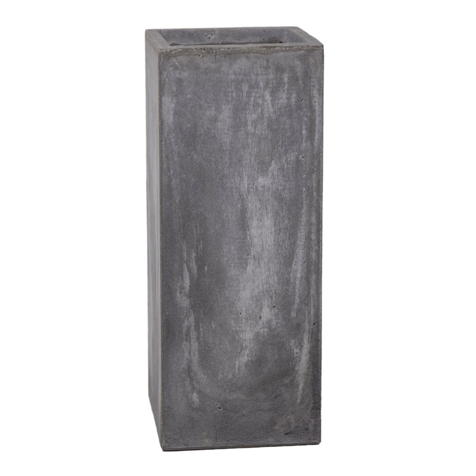 50cm Cement Effect Fibrecotta Tall Square Planter