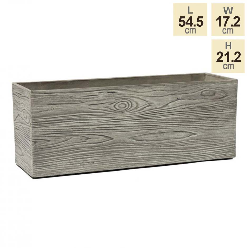 54.5cm Trough Grey Wood Planter