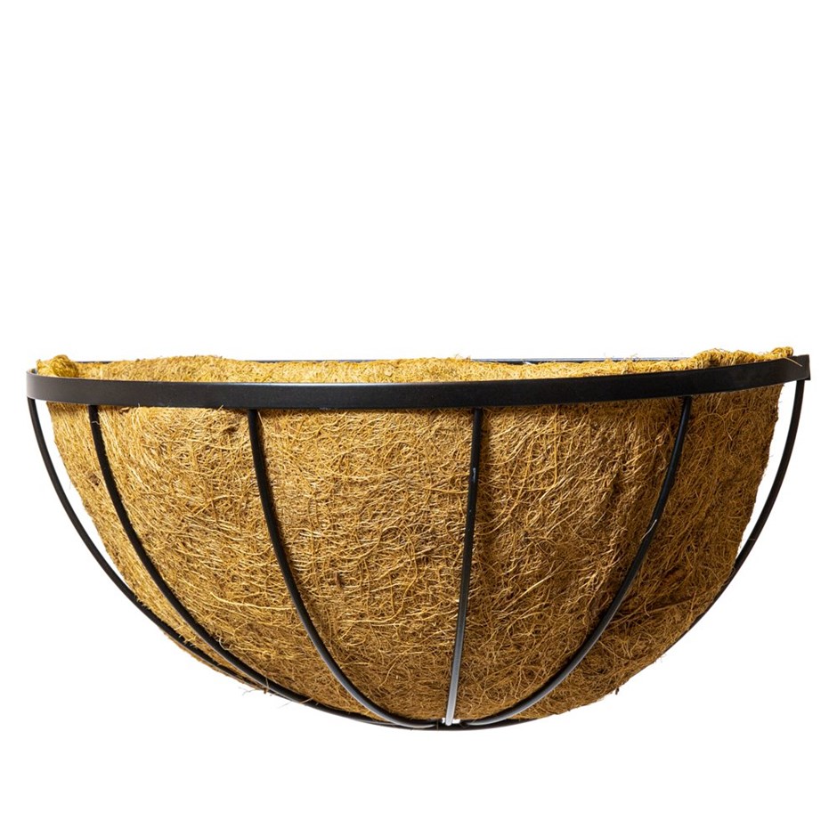 Black Wall Basket With Coco Liner