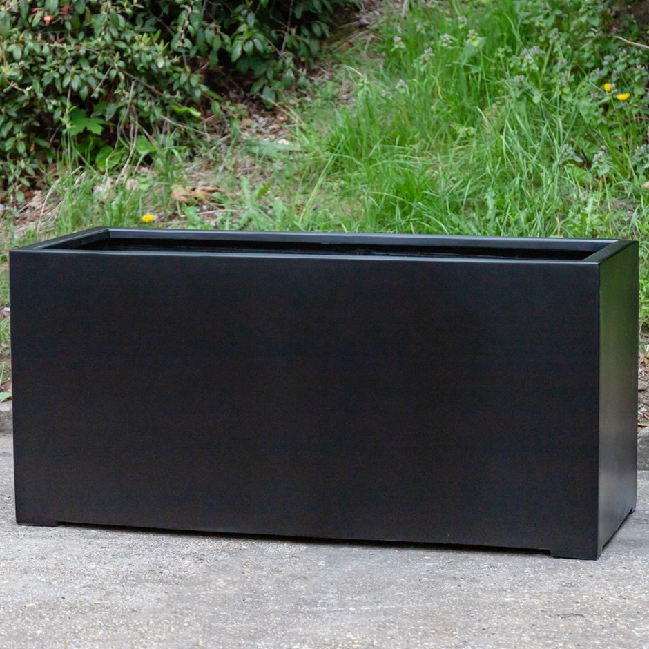 Black Polystone Trough Planter