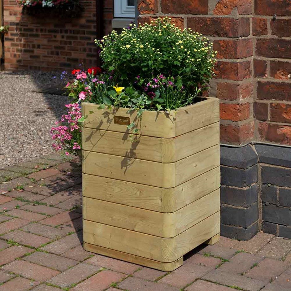 Marberry Hardwood Tall Planter
