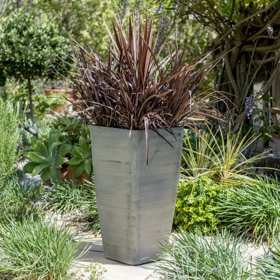 Cortina Grey Flared Square Planter