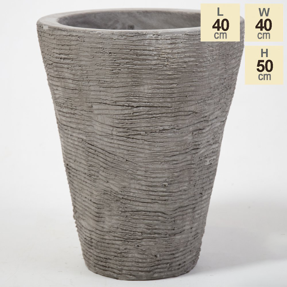 50cm Stackable Scrape Texture Concrete Flared Planter - Small