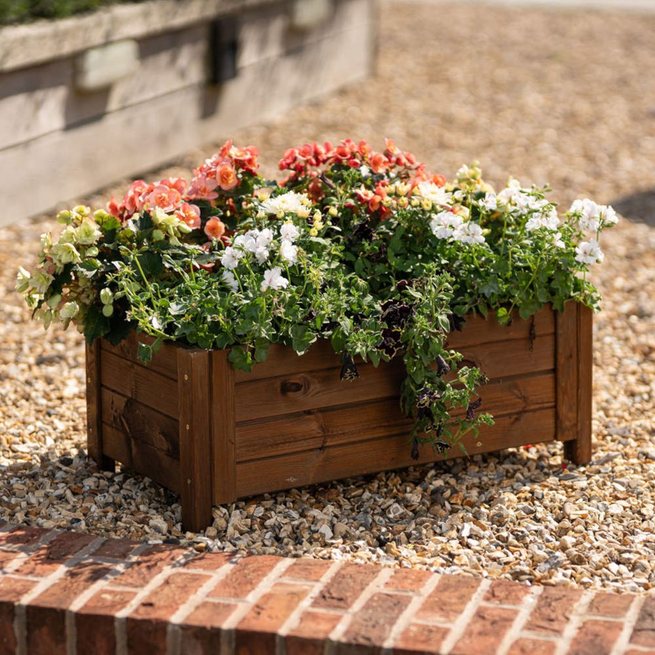 Brown Wooden Trough Planter