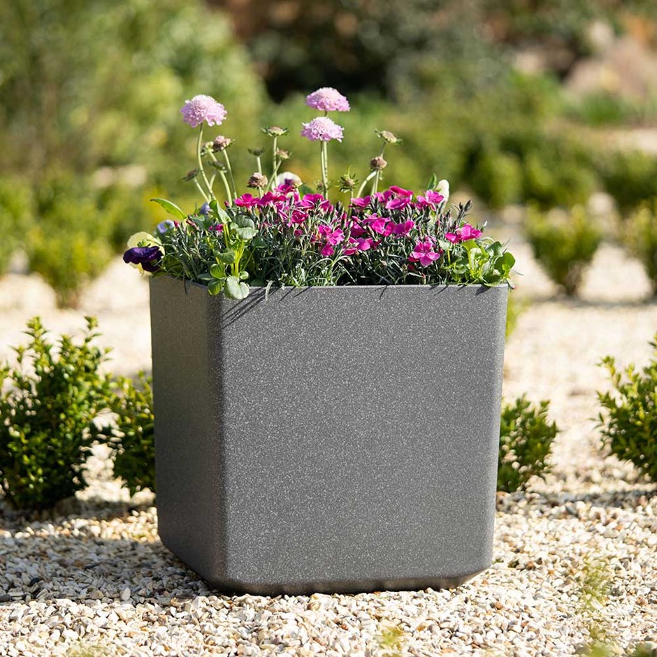 43cm Cube Planter in Grey