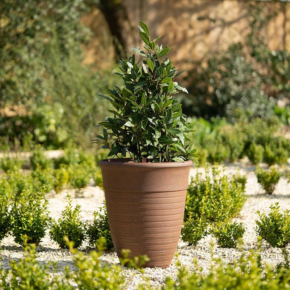 57cm Tall Round Planter in Rust