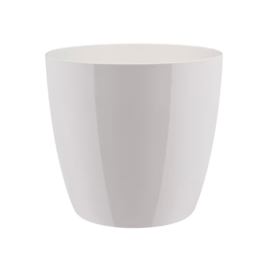 Brussels White Gloss Round Pot Cover
