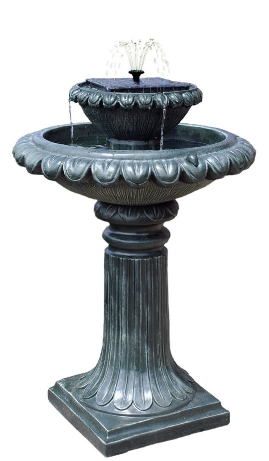 H79cm Victoriana Solar Bird Bath Water Feature with Lights by Solaray