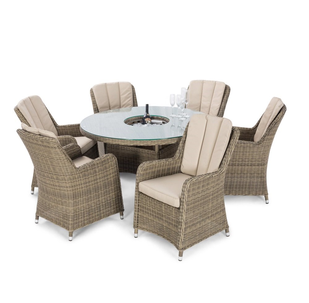 Wchester 4 Seater Garden Round Table And Chairs Dg Set Natural
