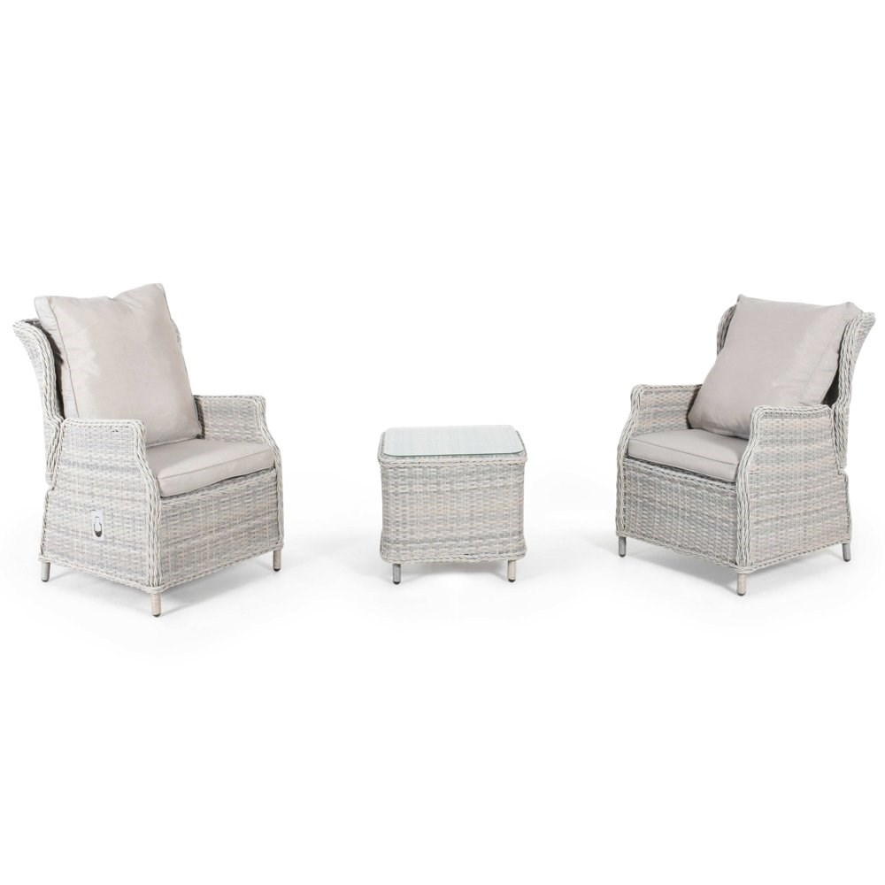 Cotswolds Two Reclg Chairs And Tablelounge Set Grey/Taupe