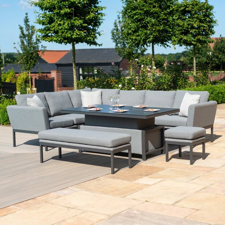 Pulse Rectangular Corner Dining Set With Rising Table