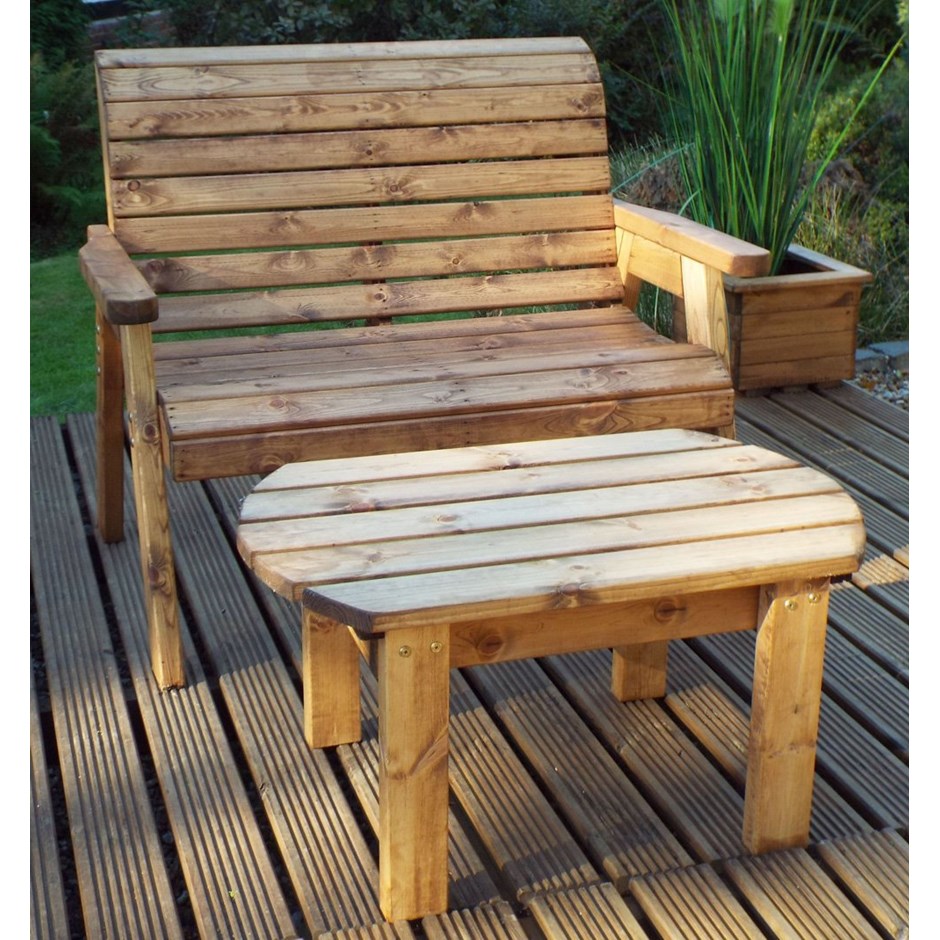 Deluxe Two Seater Wooden Bench Set