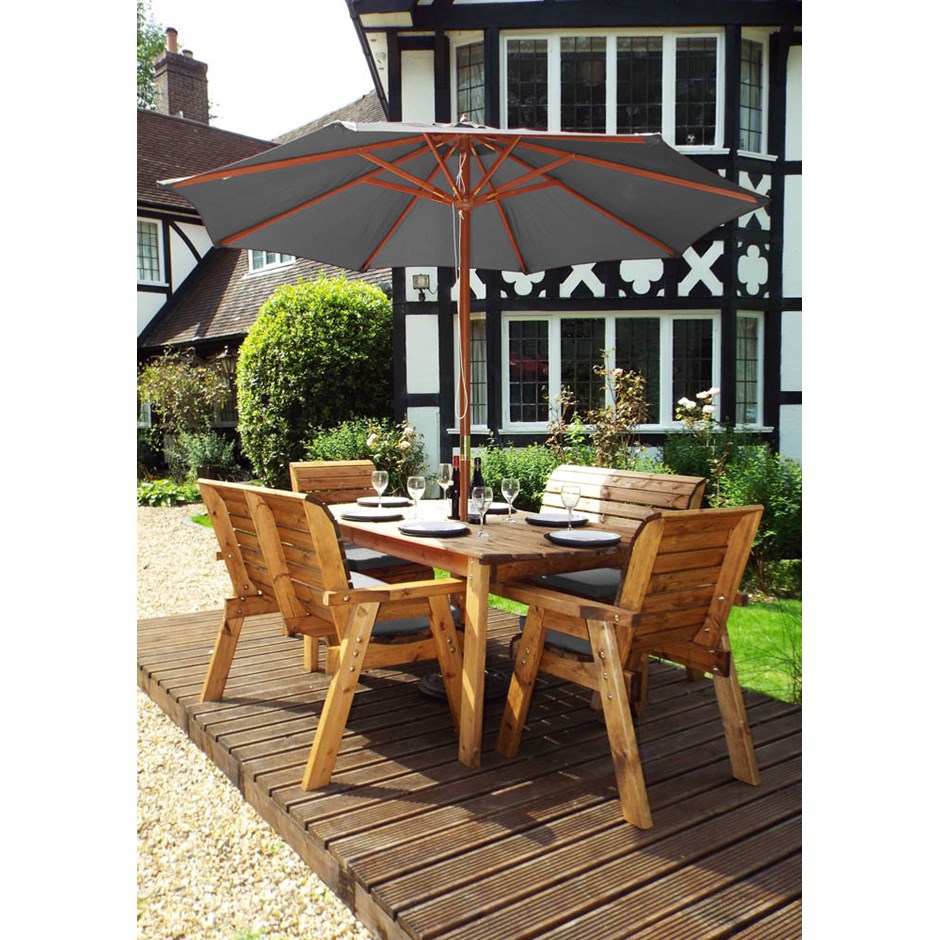 Wooden Six Seater Round Table Set
