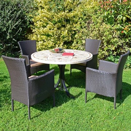 Montpellier Dining Table With 4 Stockholm Brown Chairs Set