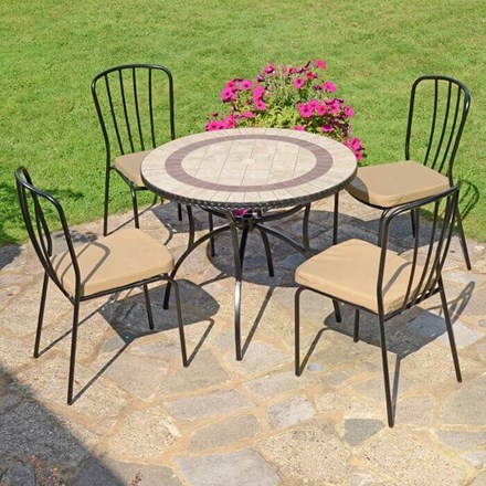 Henley 91Cm Patio With 4 Milan Chairs Set