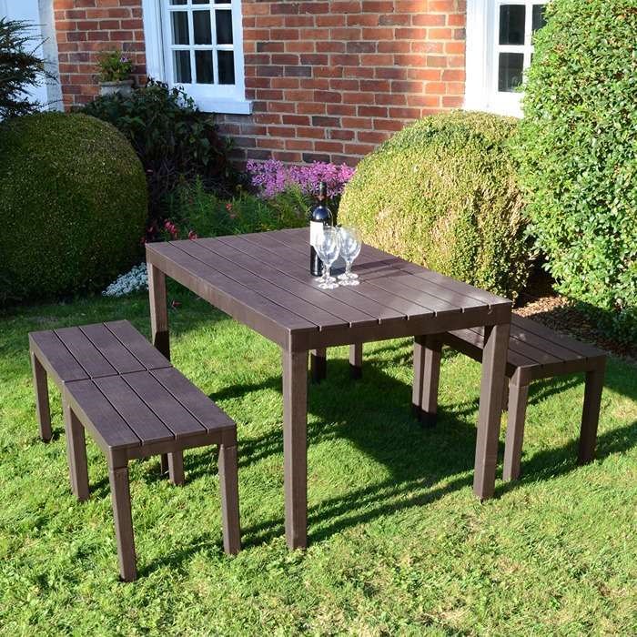 Roma Dining Table With Roma Bench Set