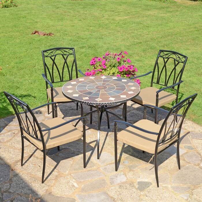 Granada Patio Table With Ascot Chair Set