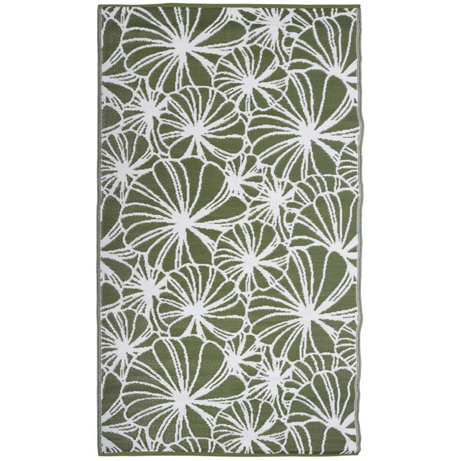 Floral Design Reversible Waterproof Outdoor Rug