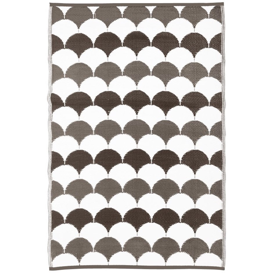 Scallop Wave Desgin Reversible Waterproof Outdoor Rug