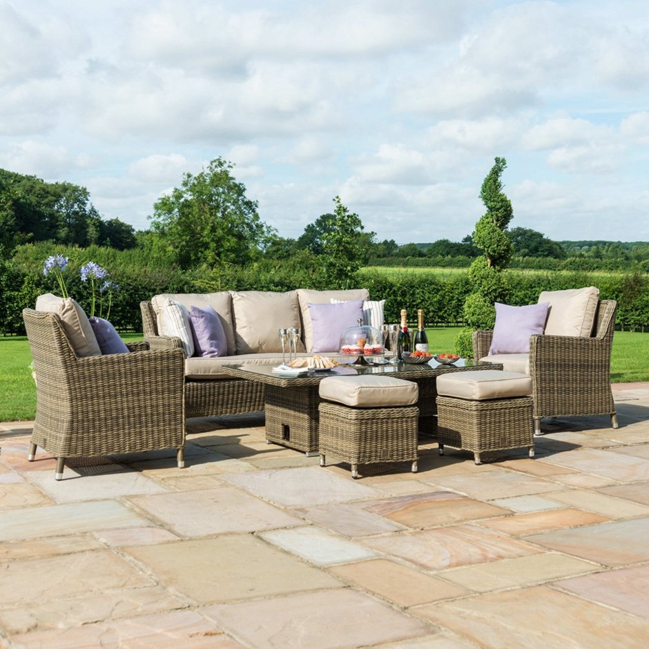 Winchester Rattan Sofa Dining Set With Ice Bucket & Rising Table