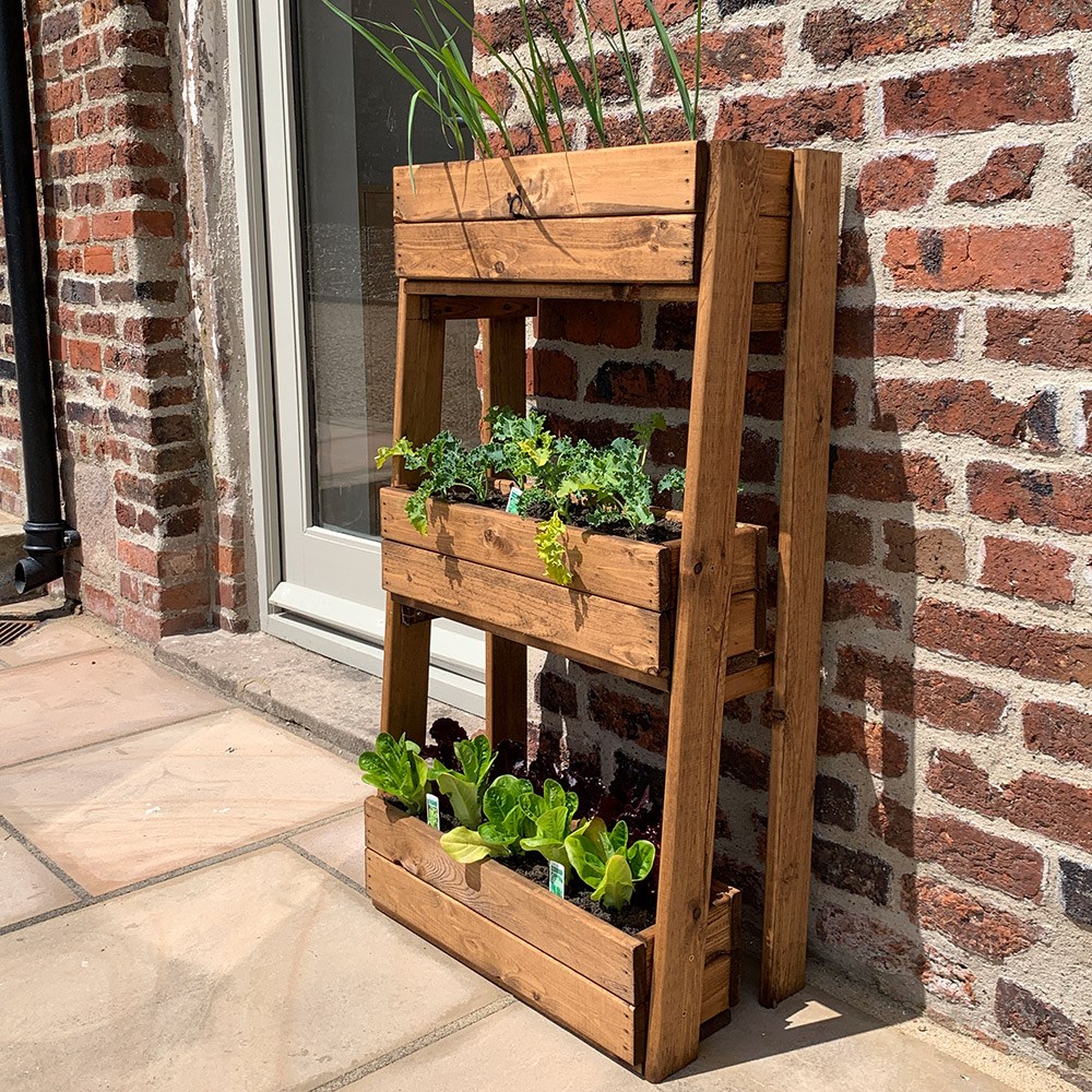Wooden Raised 3-Tier Herb Planter