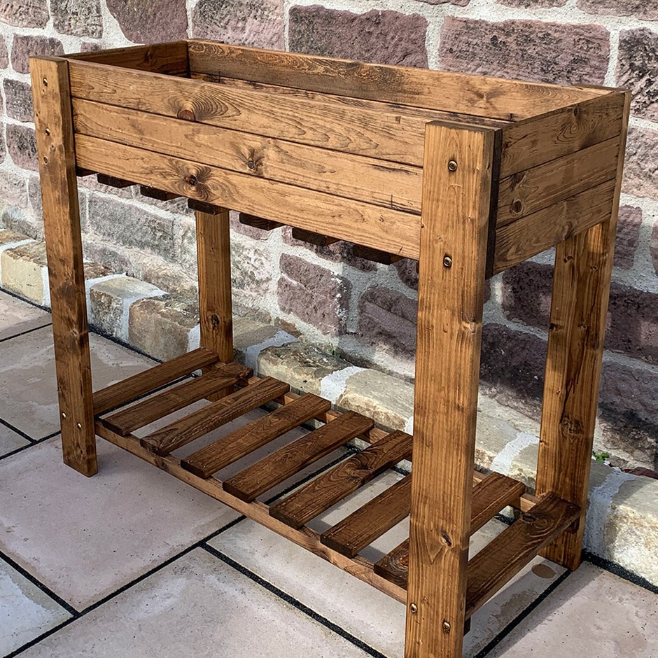 Chesterfield Redwood Raised Trough Planter