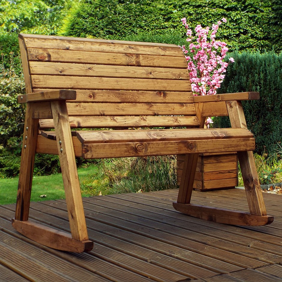 Two Seater Wooden Rocker Bench