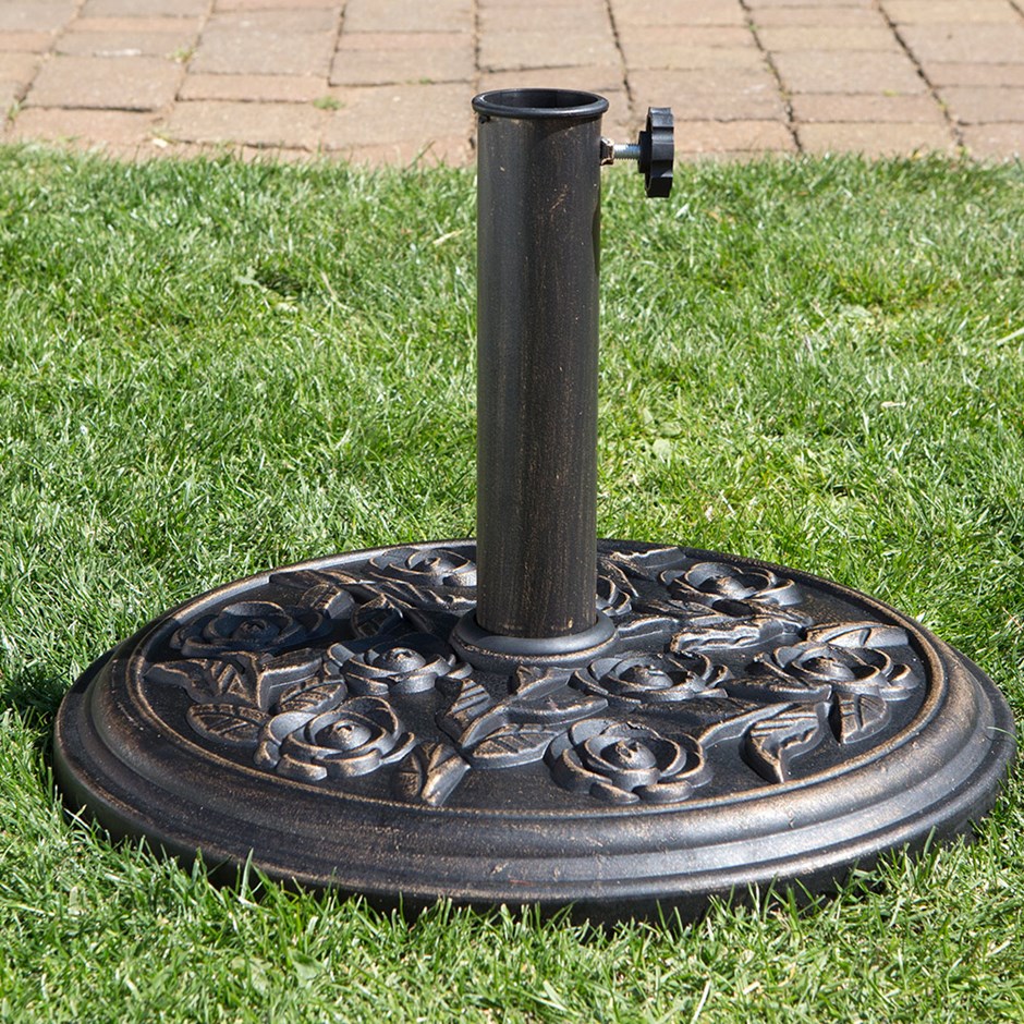 Cast Iron Effect Rose Parasol Base