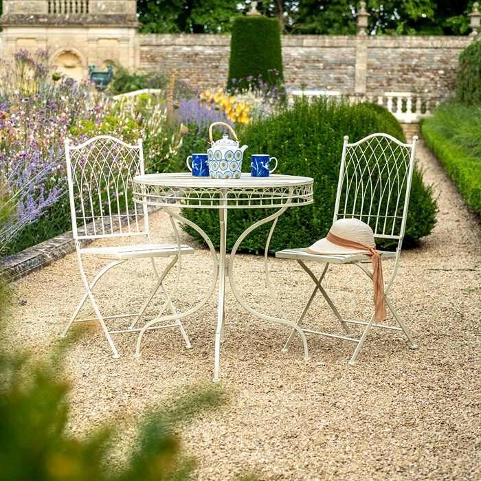 Hampton Cream Metal Bistro Set