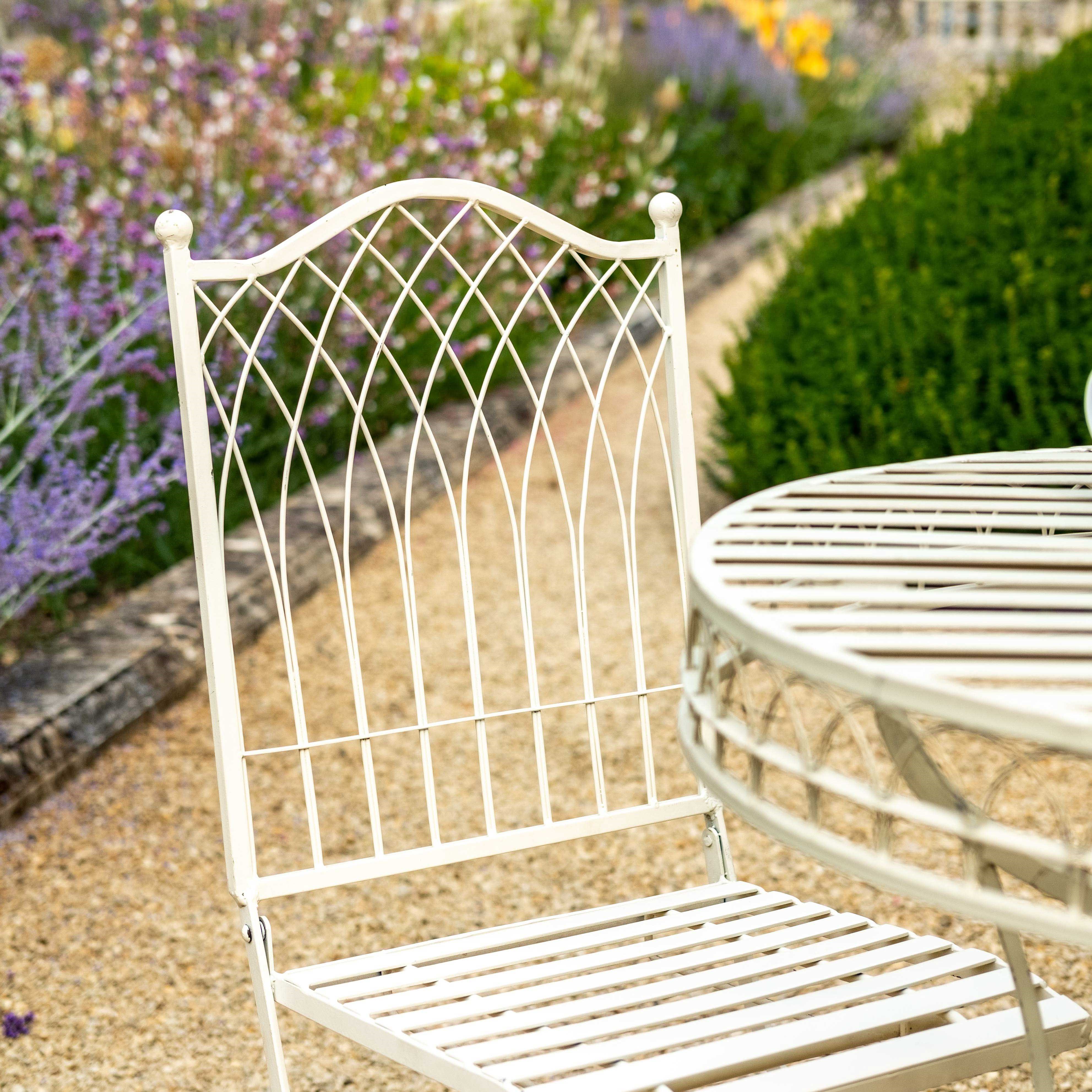 Hampton Cream Metal Bistro Set