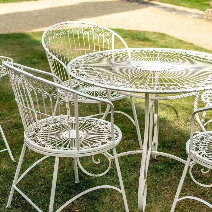 Blaisdon 4 Seater Dining Set In Antique Cream