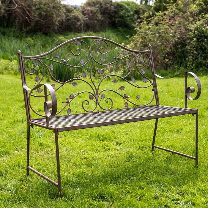 Woodland Two Seater Green Rust Bench
