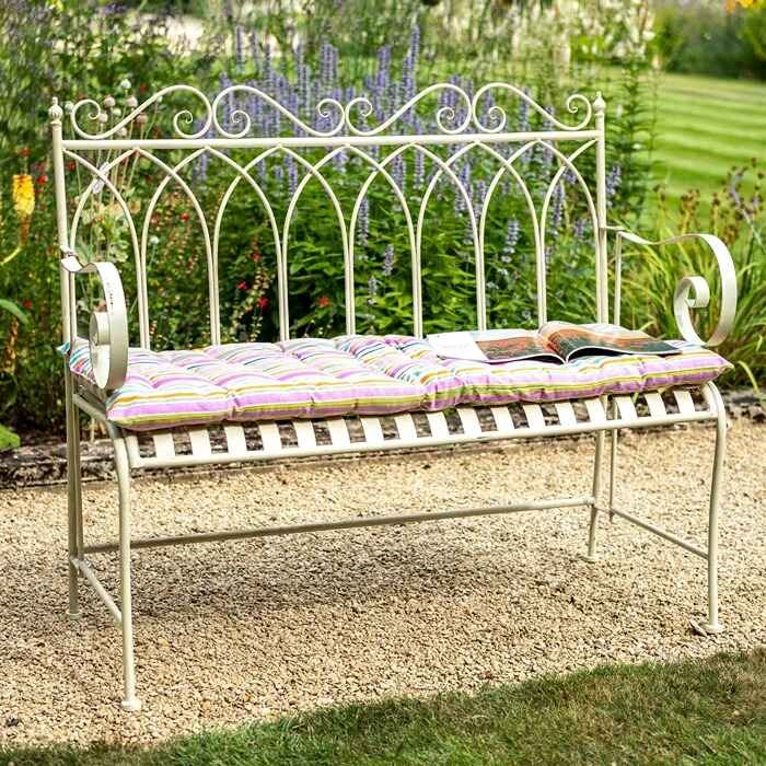 2 Seater Gothic Bench In Cream