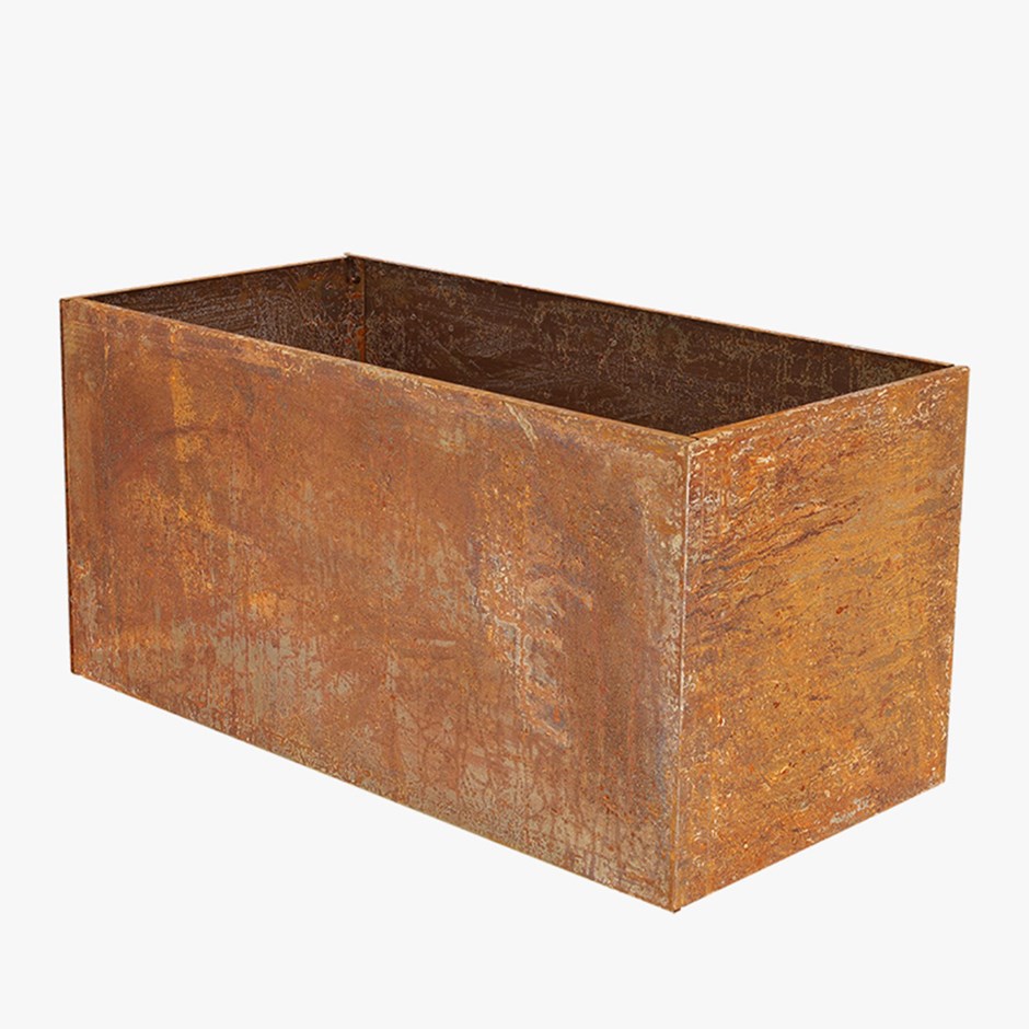 78cm Rust Effect Trough Planter