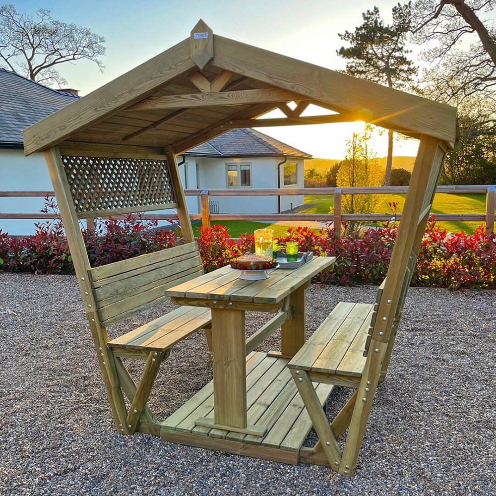 Stirling Wooden 4 Seater Arbour by Zest