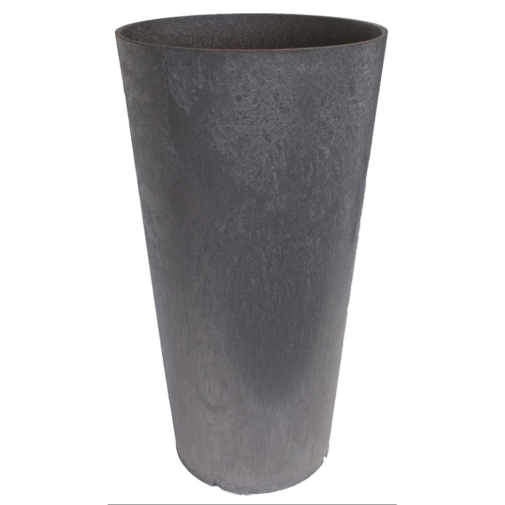 Grey Recycled Rubber Tall Round Planter