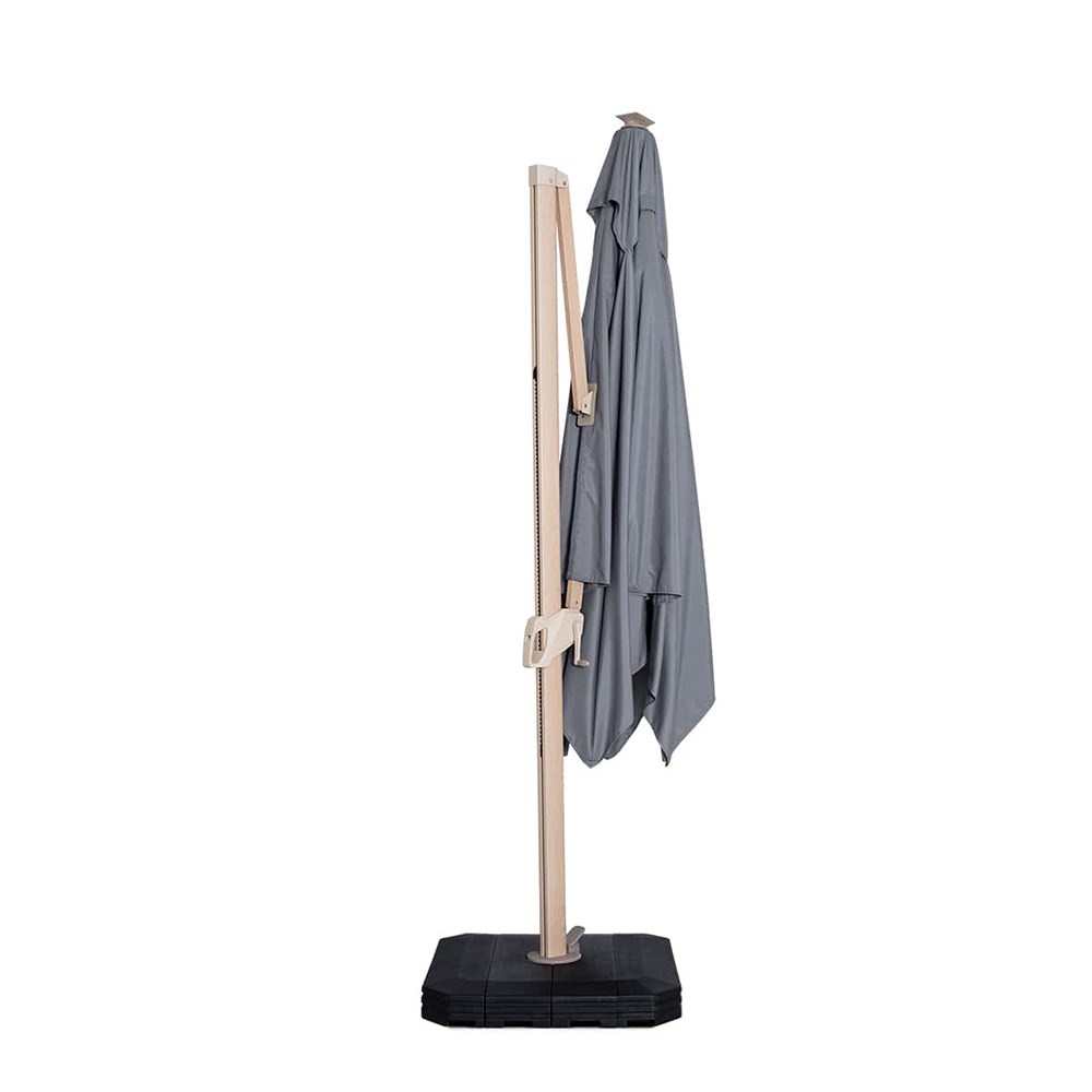 Zeus 3m LED Wood Effect Square Cantilever Parasol