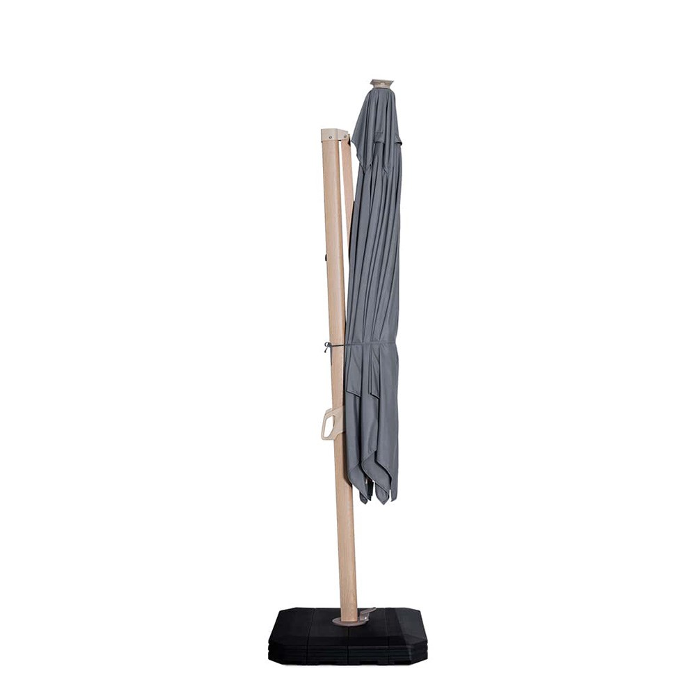 Zeus 3m LED Wood Effect Square Cantilever Parasol