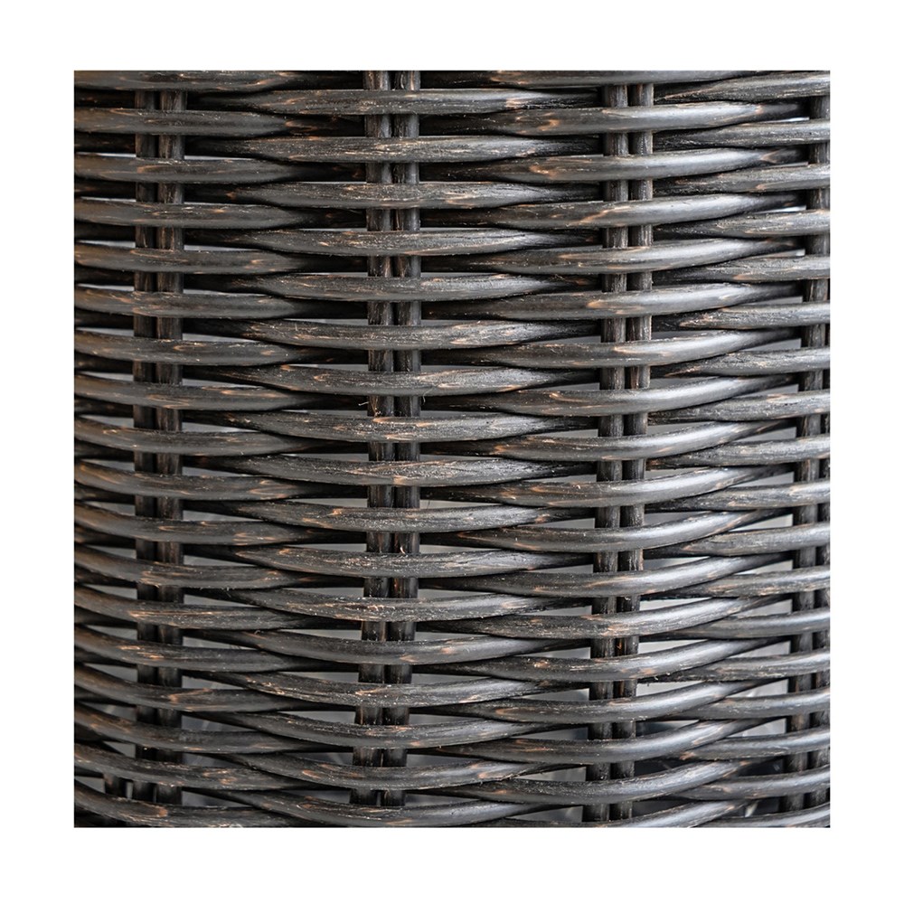 Dark Natural Plastic Round Basket Planter