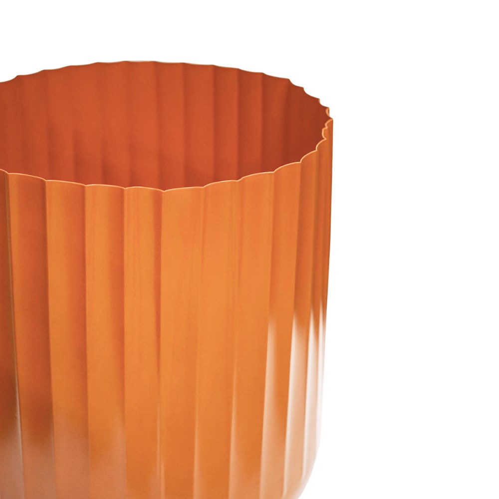 Set of 2 Hudson Orange Corrugated Steel Planters | H32cm H37cm