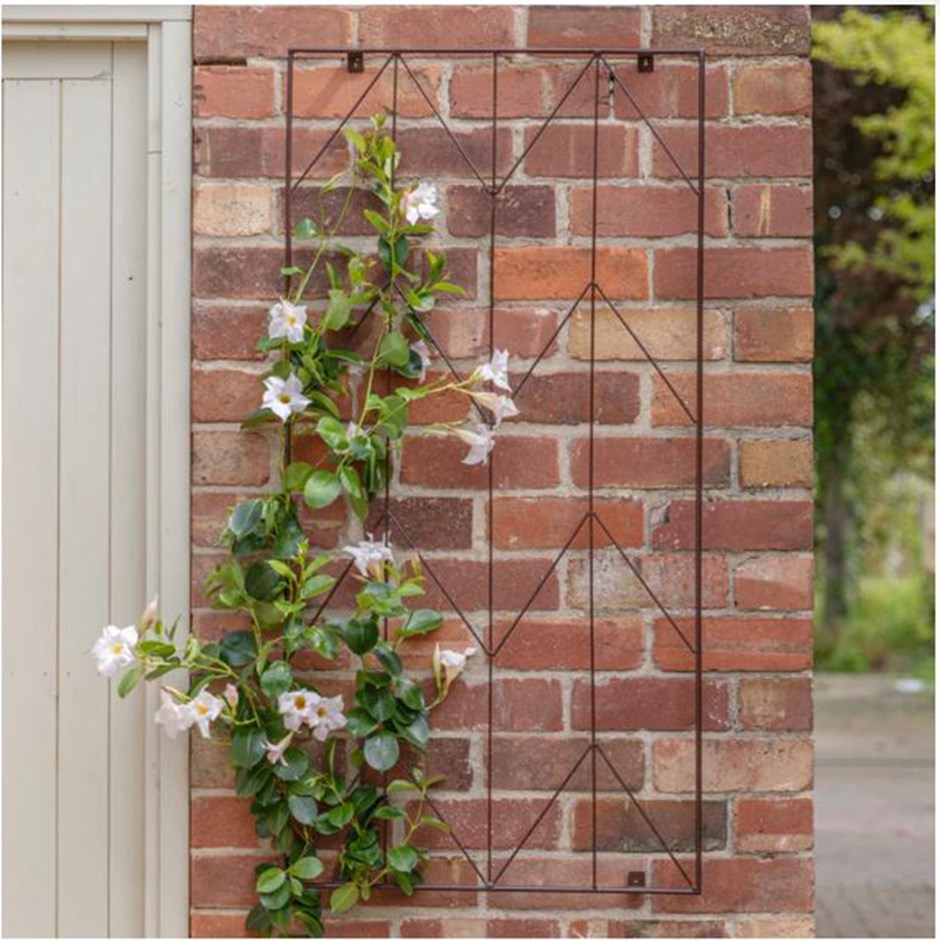 Bronze Effect Metal Herringbone Trellis