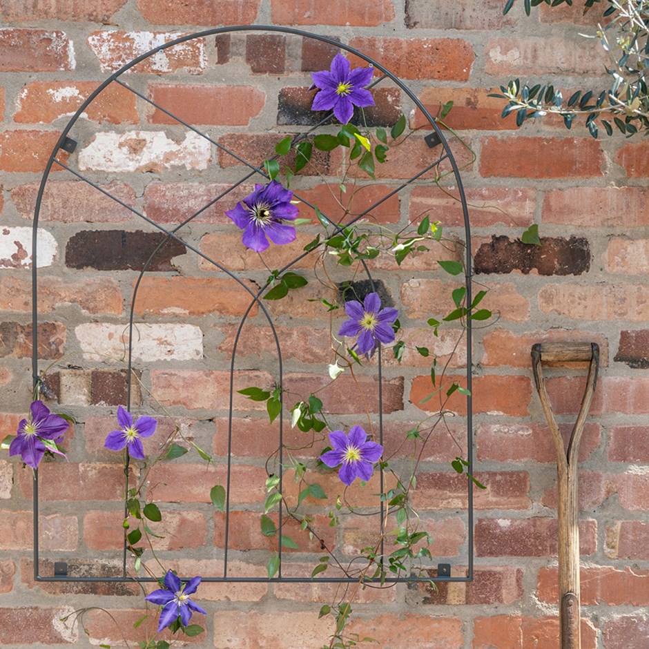 Zinc Effect Metal Arch Trellis