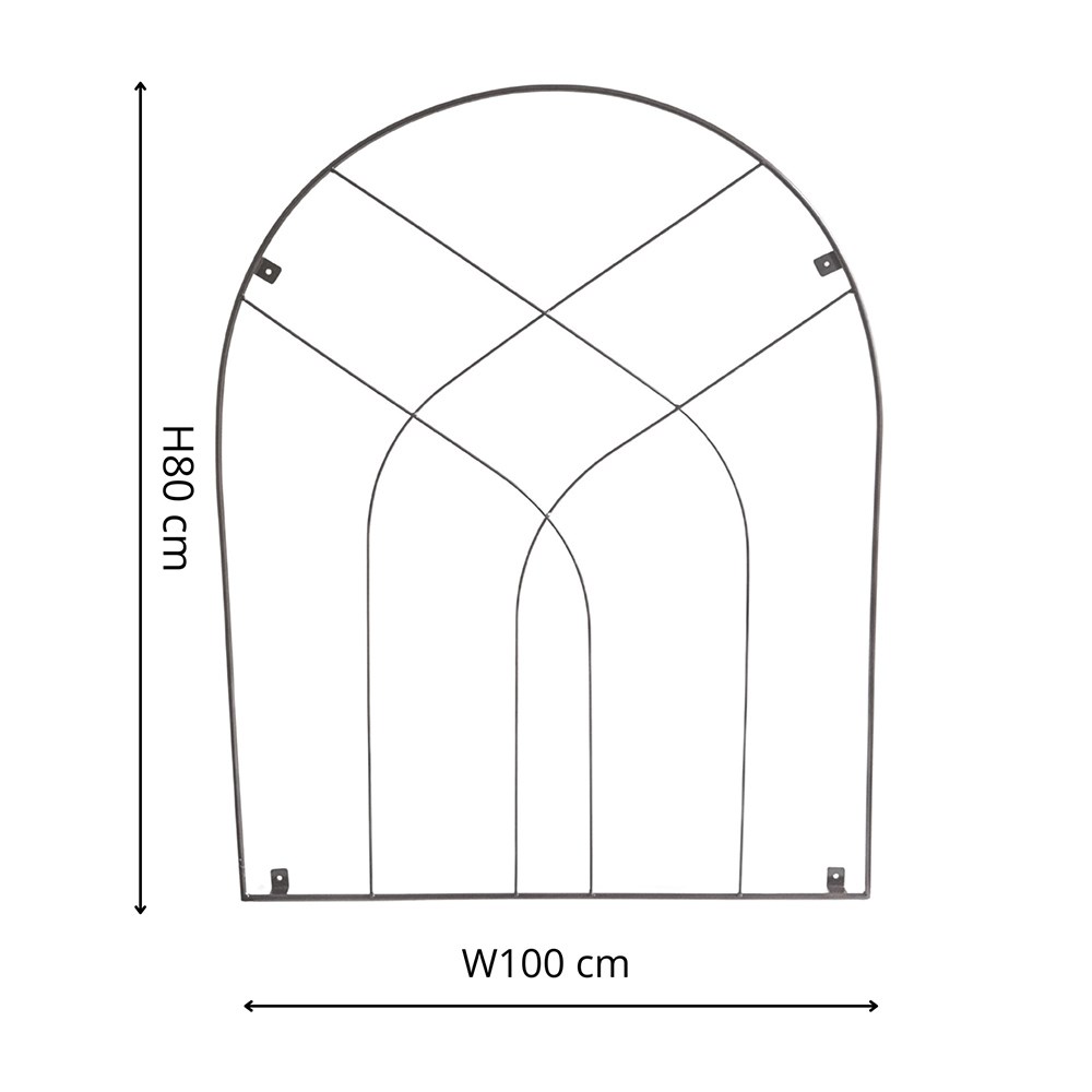 Zinc Effect Metal Arch Trellis