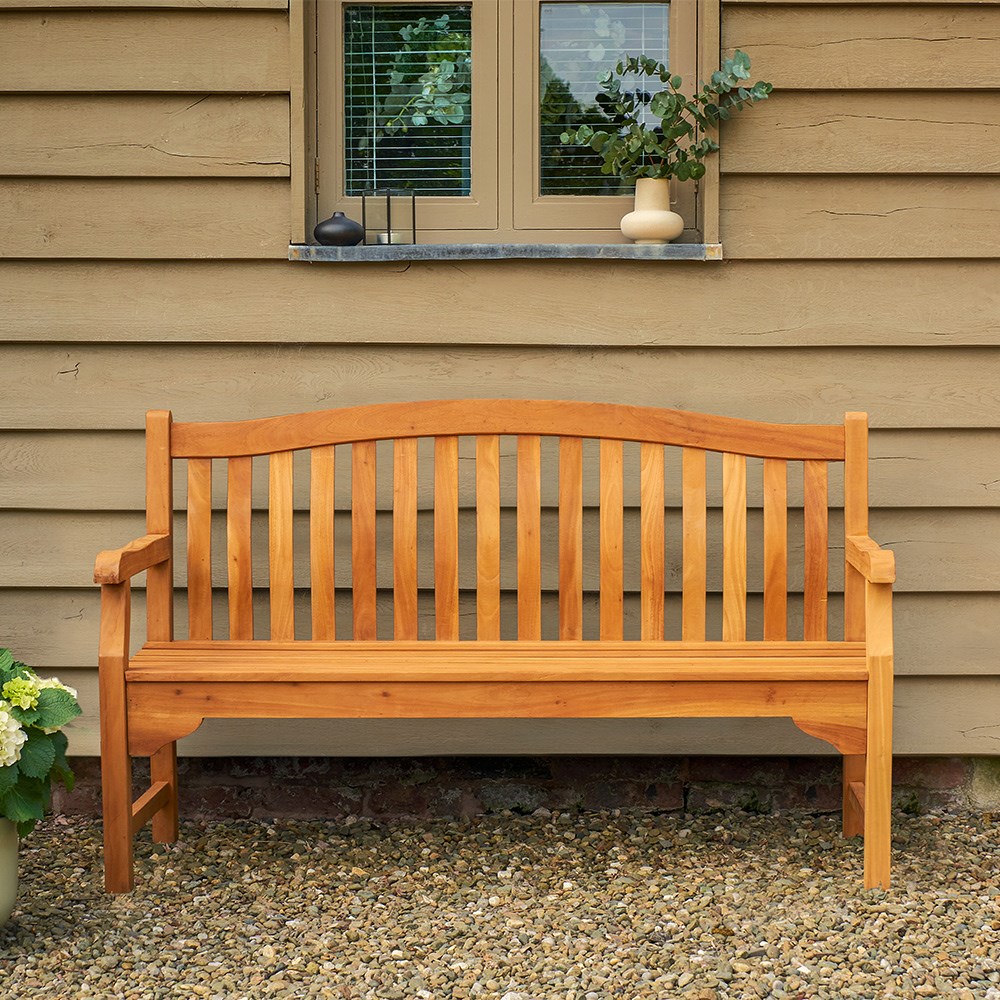 Kingston Three Seater Mahogany Garden Bench