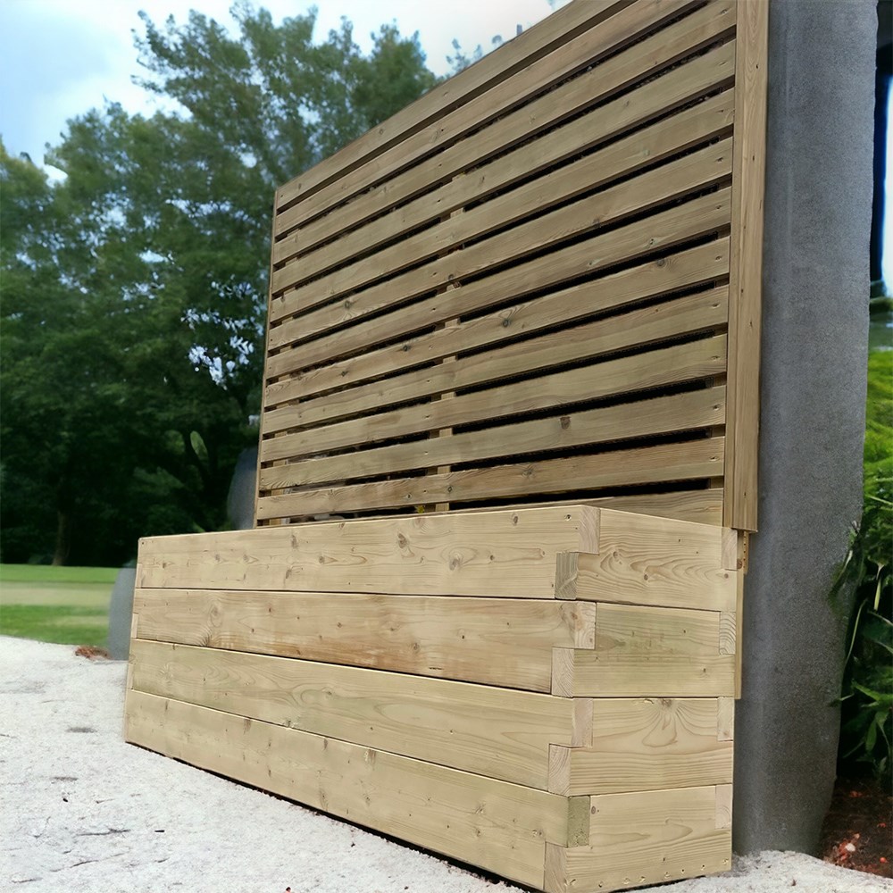 Devonshire Trough Planter & Trellis | Black Ash | Wood | L180 x H180 cms