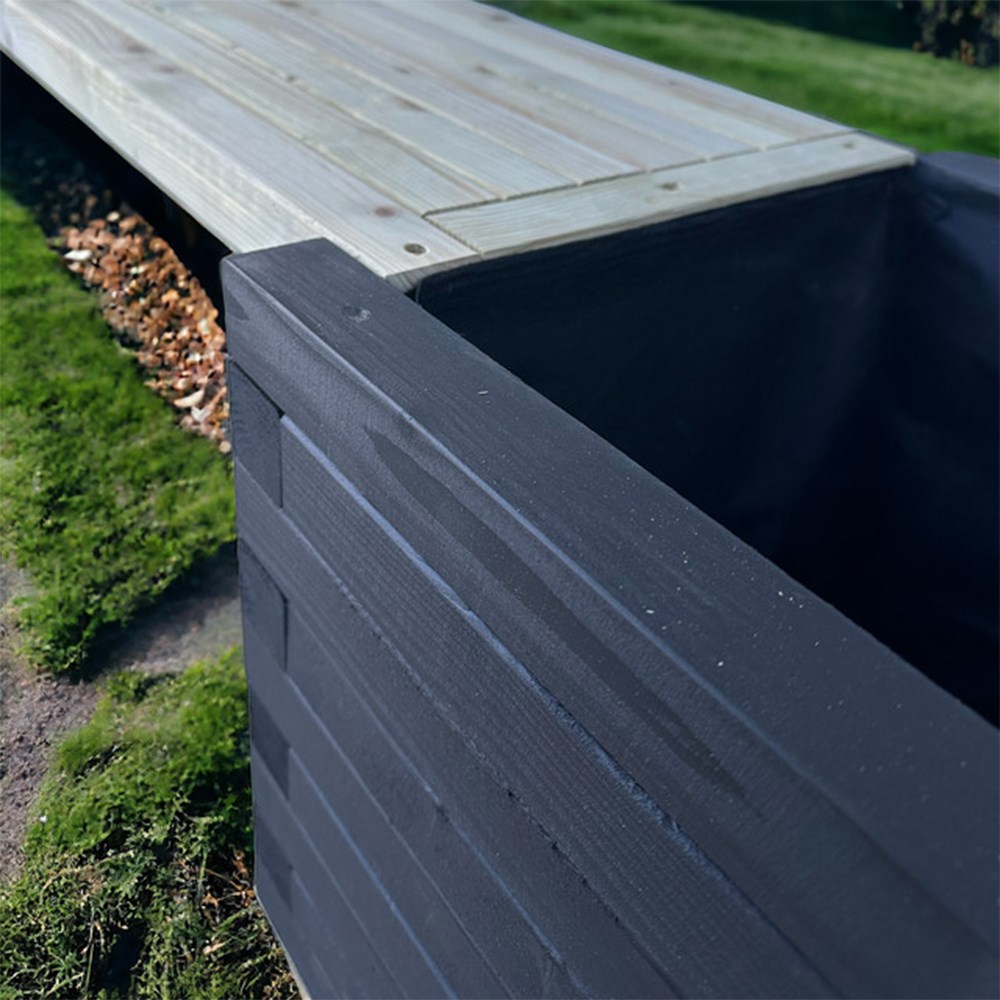 Somerset Wooden Square Planters & Bench