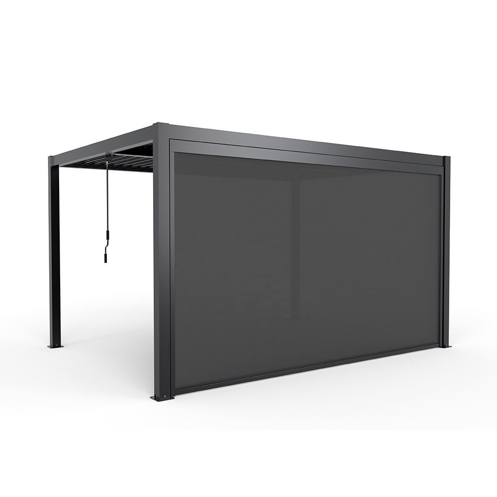 Single Charcoal Pulldown Side Shade for 3x4m Deluxe Pergola