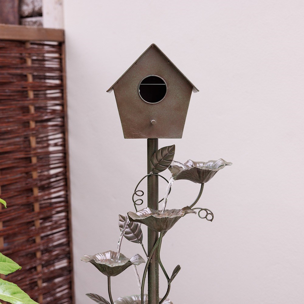 Enchanted Bird Box Zinc Cascade Water Feature