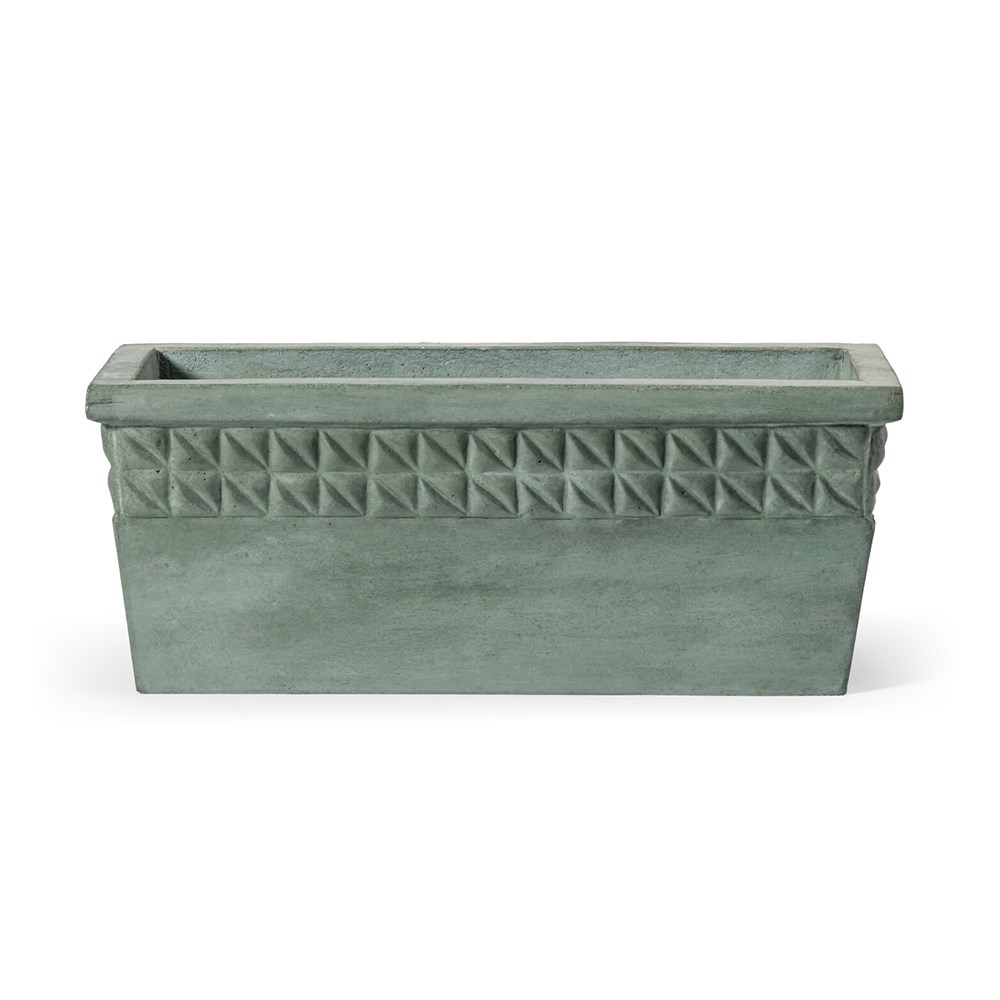 Capri Dark Green Concrete Trough Planter