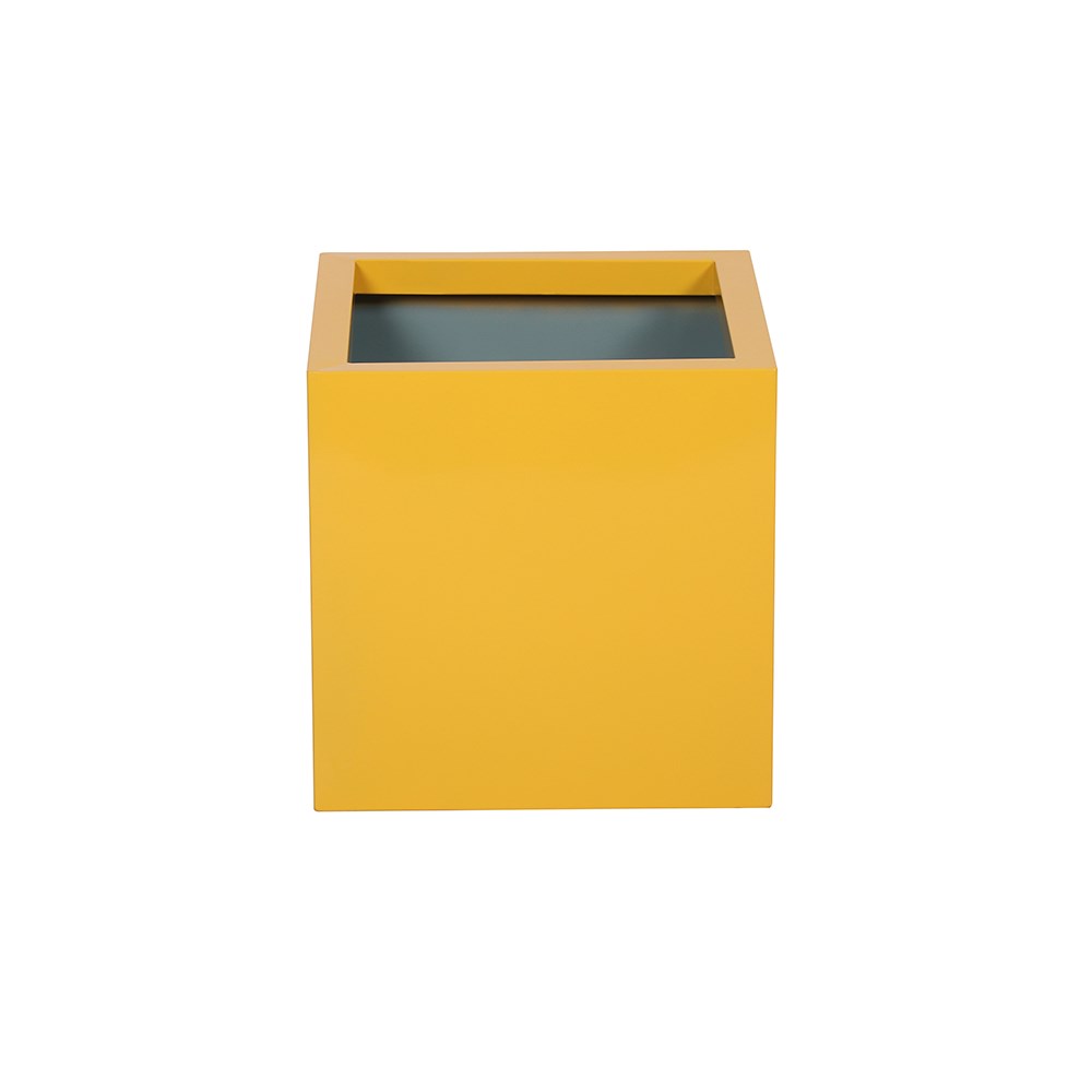 Yellow Zinc Galvanised Cube Planter